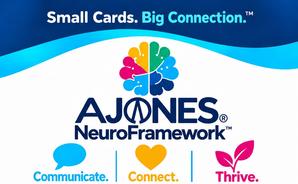 AJONES NeuroFramework. Small Cards. Big Connection. Communicate. Connect. Thrive.